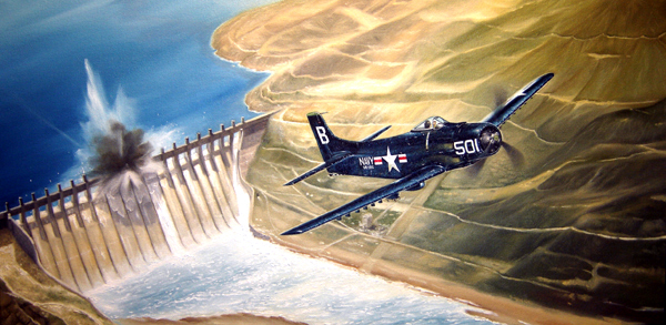 AD-5 Skyraider torpedoes Huachon Dam, North Korea