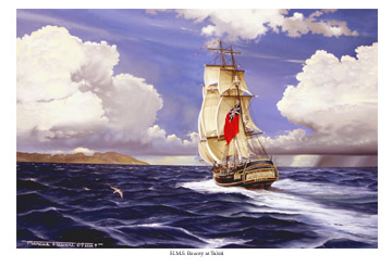 HMS Bounty at Tahiti by Marc Stewart