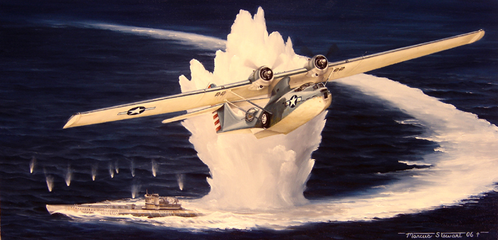 "Caught on the Surface" PBY-5a attacks U-Boat